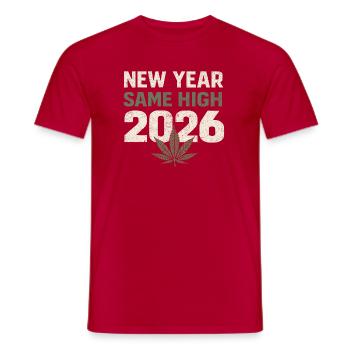 Nouvelle année, même sommet 2026 - T-shirt homme - rouge - Devant - AI Model Male 178 dark (178cm)