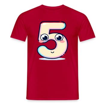Numéro 5 Kawaii Pastel - T-shirt homme - rouge - Devant - AI Model Male 178 dark (178cm)
