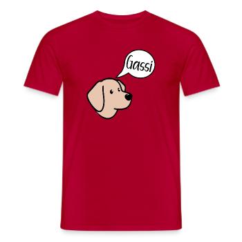 Promenages de chiens, chiots chiens, promenades - T-shirt homme - rouge - Devant - AI Model Male 178 dark (178cm)