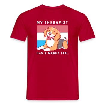 Therapiehund Therapeut Therapie Hund Hundetraining - Männer T-Shirt - Rot - Vorne - AI Model Male 178 dark (178cm)