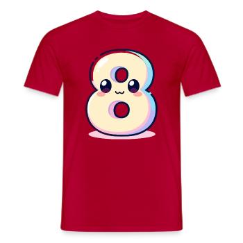 Numéro 8 Kawaii Rainbow - T-shirt homme - rouge - Devant - AI Model Male 178 dark (178cm)