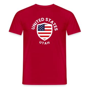 United States Utah Shield - Männer T-Shirt - Rot - Vorne - AI Model Male 178 dark (178cm)