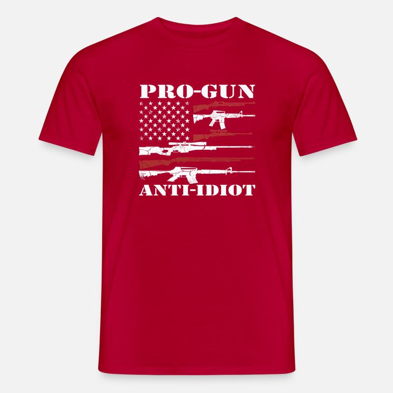 Pro-Waffen, Anti-Idiot - Männer T-Shirt - Rot