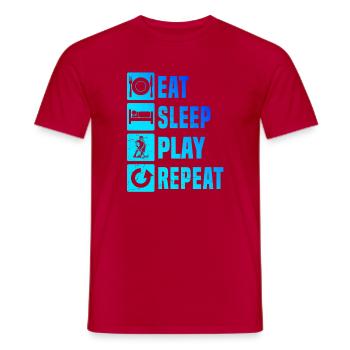 Œuvres modernes de floorball - T-shirt homme - rouge - Devant - AI Model Male 178 dark (178cm)