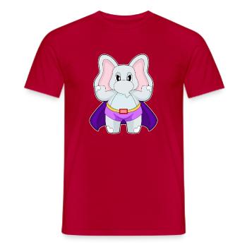 Elephant Superhero Cloak - Men's T-Shirt - red - Front - AI Model Male 178 dark (178cm)