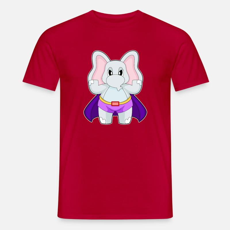Elefant Superheld Umhang - Männer T-Shirt - Rot