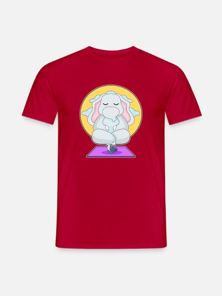Elephant Yoga Fitness Meditation - Men's T-Shirt - red