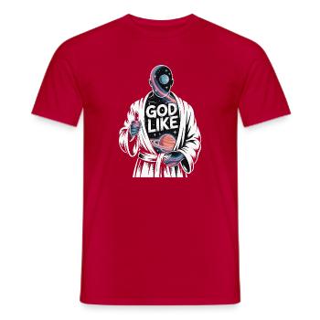 God Like Galaxy Design - Men's T-Shirt - red - Front - AI Model Male 178 dark (178cm)