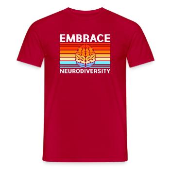 Autisme, autisme, TDAH, syndrome d’Asperger, neurodiversité - T-shirt homme - rouge - Devant - AI Model Male 178 dark (178cm)