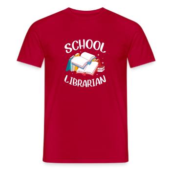 Lesen Bibliothek Leseratte - Männer T-Shirt - Rot - Vorne - AI Model Male 178 dark (178cm)