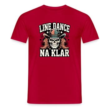 Line Dance Na Klar Skull - Männer T-Shirt - Rot - Vorne - AI Model Male 178 dark (178cm)