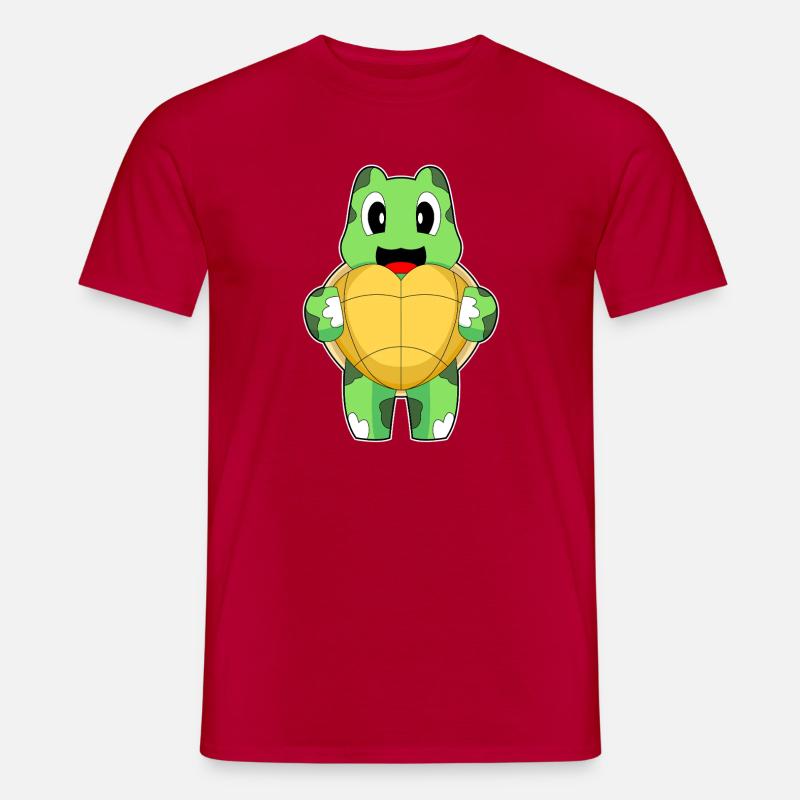 Schildkröte Herz - Männer T-Shirt - Rot
