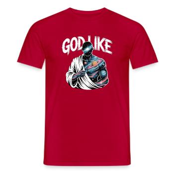 God Like Galaxy Design - Men's T-Shirt - red - Front - AI Model Male 178 dark (178cm)