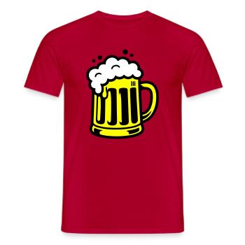 Icône de chope de bière - T-shirt homme - rouge - Devant - AI Model Male 178 dark (178cm)