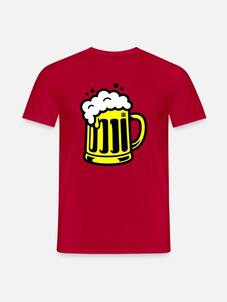 Bier Bierkrug Symbol - Männer T-Shirt - Rot