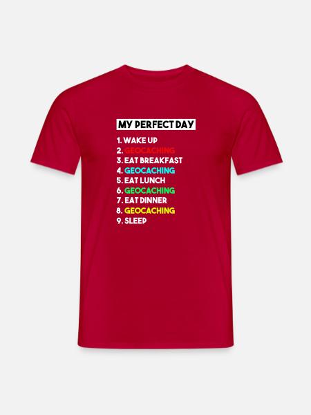 Geocaching Perfekt dag utendørs skattejakt - T-skjorte herre - rød