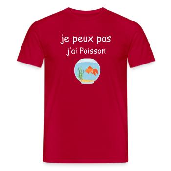 Ich kann keinen Fisch essen - Männer T-Shirt - Rot - Vorne - AI Model Male 178 dark (178cm)