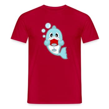 Dolphin Red Wine - Men's T-Shirt - red - Front - AI Model Male 178 dark (178cm)