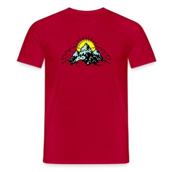 Mountains Alps Nature - Men's T-Shirt - red - Front - AI Model Male 178 dark (178cm)
