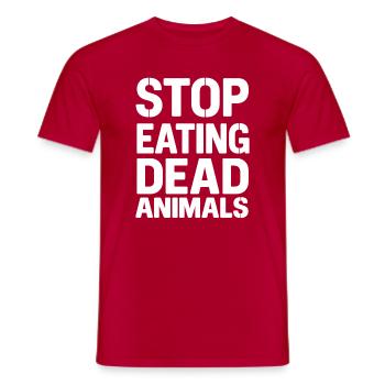 Arrêtez de manger des animaux morts - T-shirt homme - rouge - Devant - AI Model Male 178 dark (178cm)