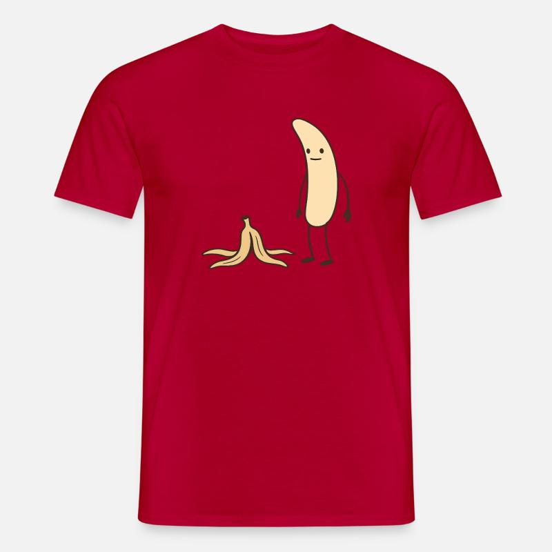 Bananenheld mit Schale - Männer T-Shirt - Rot