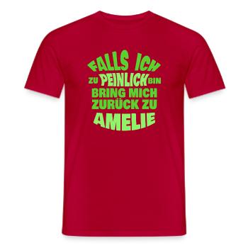 Cadeau pour Amélie - T-shirt homme - rouge - Devant - AI Model Male 178 dark (178cm)