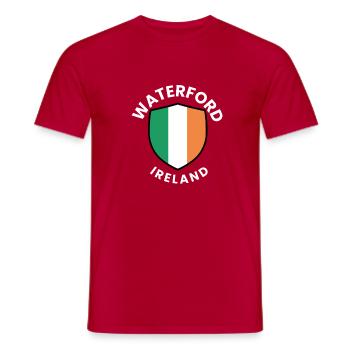 Drapeau irlandais de Waterford - T-shirt homme - rouge - Devant - AI Model Male 178 dark (178cm)