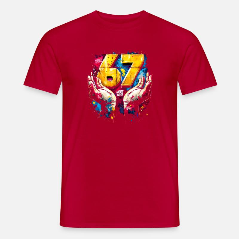 6 7 Graffiti Meme - Männer T-Shirt - Rot