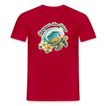 Save the Blue – Rettet die Meere - Männer T-Shirt - Rot - Vorne - AI Model Male 178 dark (178cm)