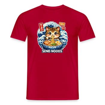 Send Noods Ramen - Men's T-Shirt - red - Front - AI Model Male 178 dark (178cm)