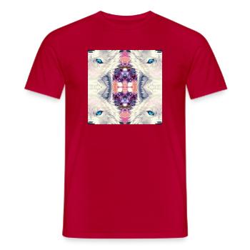 Kaléidoscope des loups arctiques - T-shirt homme - rouge - Devant - AI Model Male 178 dark (178cm)