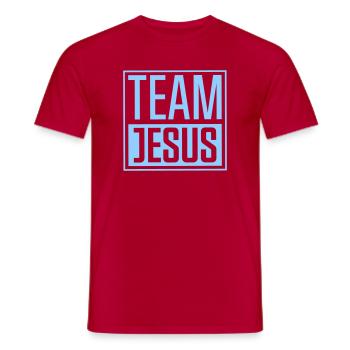 Équipe Jésus - T-shirt homme - rouge - Devant - AI Model Male 178 dark (178cm)