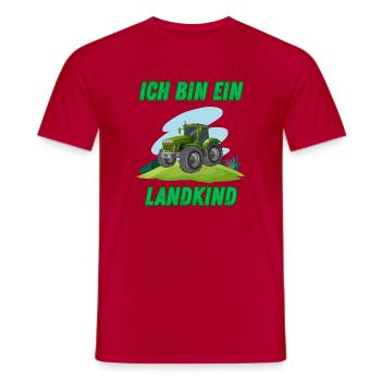 Traktor - Ich bin ein Landkind - Männer T-Shirt - Rot - Vorne - AI Model Male 178 dark (178cm)