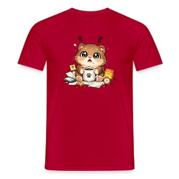 Coffee Kitten Chaos - Men's T-Shirt - red - Front - AI Model Male 178 dark (178cm)