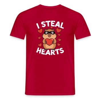 Ich stehle den Hamster der Herzen - Männer T-Shirt - Rot - Vorne - AI Model Male 178 dark (178cm)