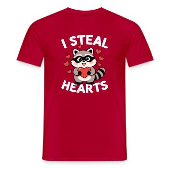 I Steal Hearts Waschbär - Männer T-Shirt - Rot - Vorne - AI Model Male 178 dark (178cm)