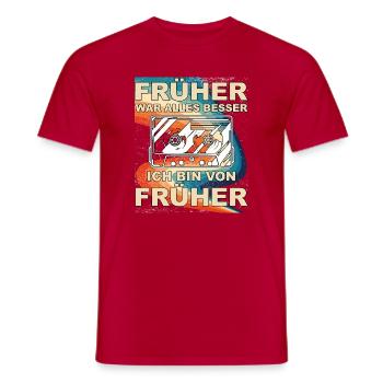 Tout était mieux avant - je viens d’avant - T-shirt homme - rouge - Devant - AI Model Male 178 dark (178cm)