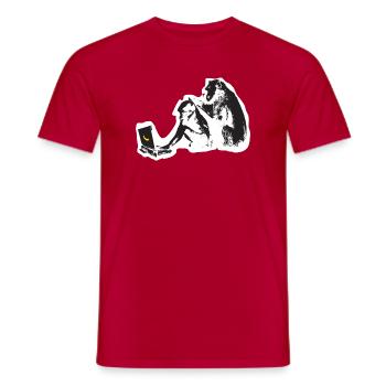 Street Art Tech Monkey - Men's T-Shirt - red - Front - AI Model Male 178 dark (178cm)