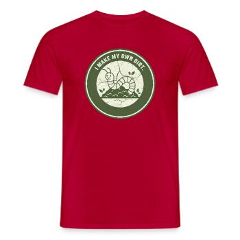 Wurmkompost: Eigenständige Erde - Männer T-Shirt - Rot - Vorne - AI Model Male 178 dark (178cm)