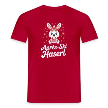 Après-ski bunny hut fun Skier ski bunny - Men's T-Shirt - red - Front - AI Model Male 178 dark (178cm)