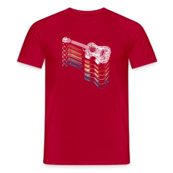 Ukulélé hawaïen ukulélé rétro vintage - T-shirt homme - rouge - Devant - AI Model Male 178 dark (178cm)