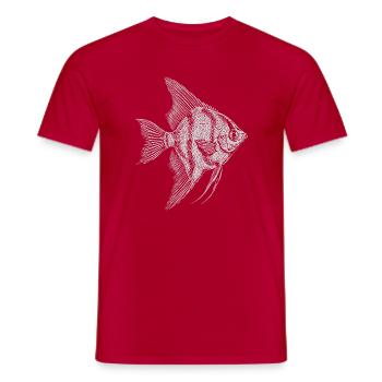 Angelfish-Silhouetten-Skizze - Männer T-Shirt - Rot - Vorne - AI Model Male 178 dark (178cm)