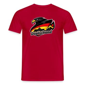 Adler mit der deutschen Flagge Brandenburger Tor - Männer T-Shirt - Rot - Vorne - AI Model Male 178 dark (178cm)