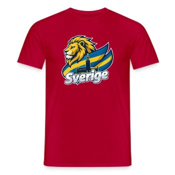 Swedish Lion flag - Men's T-Shirt - red - Front - AI Model Male 178 dark (178cm)