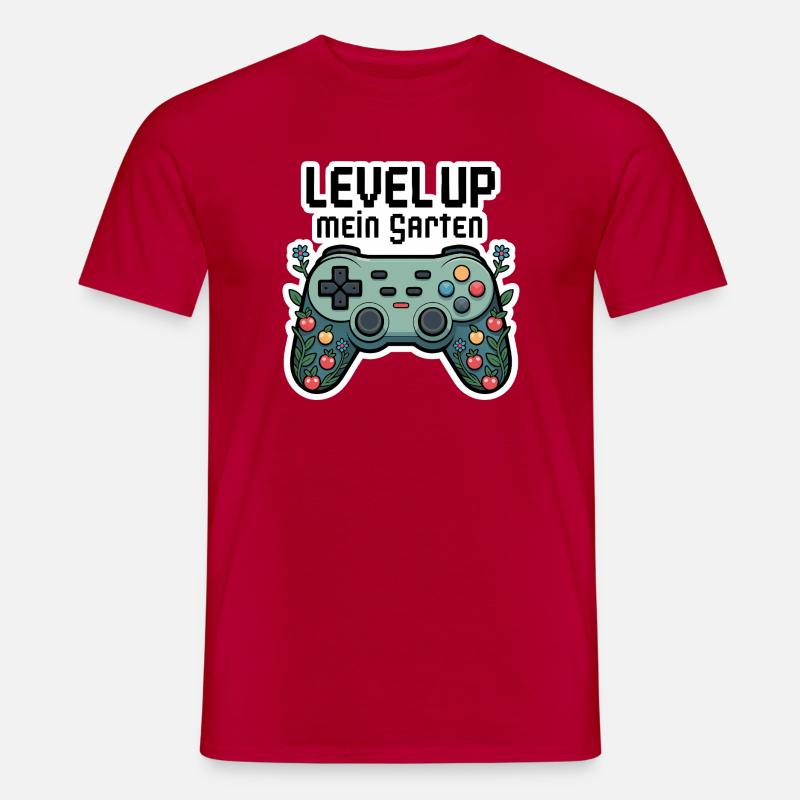Level Up Garten-Controller Design - Männer T-Shirt - Rot