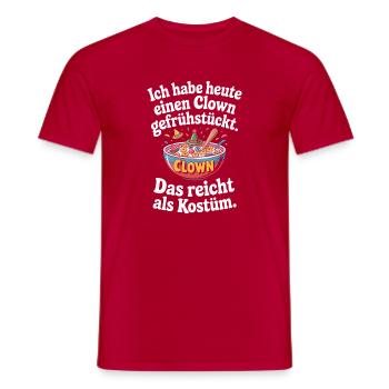 Remplacement du costume de clown du Petit-déjeuner de Clown Carnival - T-shirt homme - rouge - Devant - AI Model Male 178 dark (178cm)