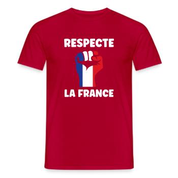 Respect France - Men's T-Shirt - red - Front - AI Model Male 178 dark (178cm)