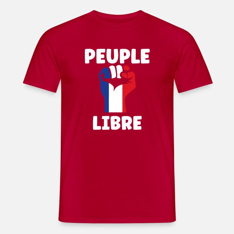 Peuple Libre Tricolore - T-shirt homme - rouge