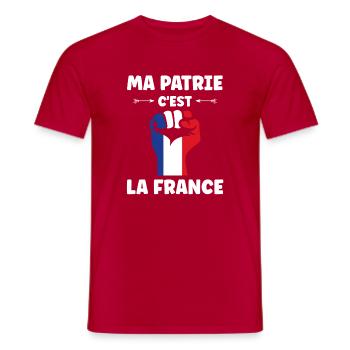 Ma Patrie C’est La France Poing Tricolore - T-shirt homme - rouge - Devant - AI Model Male 178 dark (178cm)