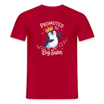 Promu au rang de Big Sister Penguin Design - T-shirt homme - rouge - Devant - AI Model Male 178 dark (178cm)